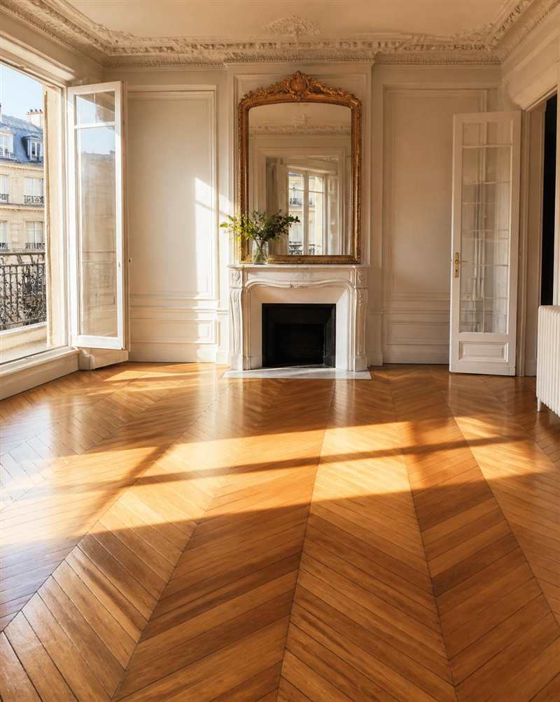 Parquet rénové en point de Hongrie
