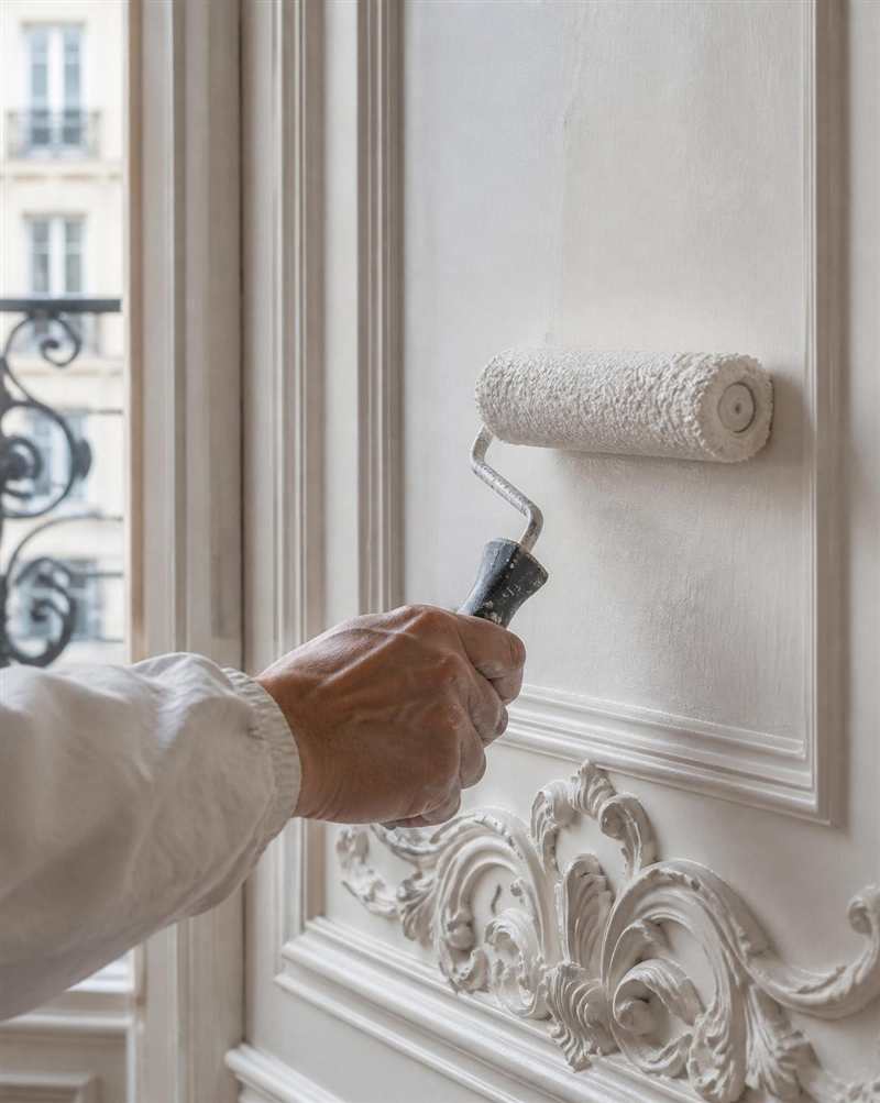 Travaux de peinture sur moulures